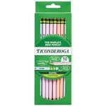 Ticonderoga Wood-Cased Pencils, Pre-Sharpened, #2 HB Soft, Pastel Colors, 10 Count