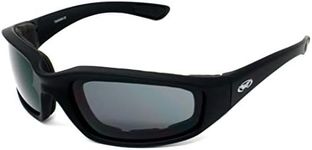 Global Vision Kickback Shatterproof UV400 Motorcycle Glasses/Biker Sunglasses and Storage Pouch (Black)