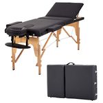 BestMassage Wood Massage Table Massage Bed Spa Bed 73" Portable Heigh Adjustable 3 Folding Massage Table Salon Bed W/Carry Case