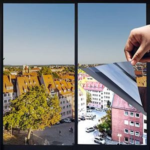 One Way Privacy Window Film,Premium PET Material,Daytime Reflective Heat Control Anti UV Door Sticker,Window Tint for Home Office Living Room,Saturn Grey,35.4 Inch x 16.4 Feet