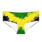 HUGS IDEA Novelty Jamaica Flag Womens Soft Knickers Panties Full Back Coverage Briefs High Waisted Ladies Underwear Panties