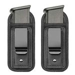 TACwolf 2 Pack IWB Inside Waistband Pistol Handgun Magazine Holster Pouch for Concealed Carry Universal Single Double Stack Mags for Glock17 26 19 Sig Sauer S&W Springfield XD Ruger 9mm/.45