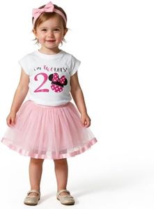 Luke and Lulu Birthday Girl Shirt – 2nd Birthday Outfit Girl – Toddler & Kids 2 Year Old Outfit – Cute Ears & Bow Design