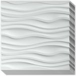 Art3d PVC 3D Wall Panels, Modern Art Wall Decor Panels for Interior, Living Room, Feature Wall, 50x50 CM, White (Pack of 12)