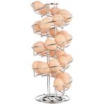 Toplife Spiral Design Stainless Steel Egg Skelter Dispenser Rack,Storage Display Rack(Silver)