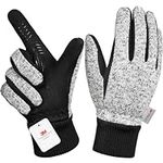 MOREOK Winter Gloves -10°F 3M Thinsulate Warm Gloves Bike Gloves Cycling Gloves for Driving/Cycling/Running/Hiking-Gray-L