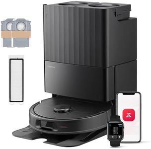 roborock QV 35S-Set Saugroboter mit Wischfunktion, 10.000 Pa HyperForce Saugkraft, Anti-Tangle-Bürsten, Anhebbare Schleudermopps, Intelligente Hindernisvermeidung, All-in-One Dock (Schwarz)