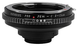 Fotodiox Pro Lens Adapter - Compatible with Pentax K Auto Focus Mount (PK AF) Lenses to C-Mount (1" Screw Mount) Cine & CCTV Cameras with Built-in De-Clicked Aperture Control Dial