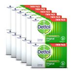 Dettol Antibacterial and Moisturings Bar Soap Original, Pack of 12