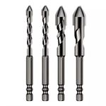 High-Strength Eccentric Twist Drill Bit - Multi-Purpose Drill Bit Set – High Strength Metal Bits for Tile, Brick, Wood, Glass, and More - for Precision Drilling (4Pcs (6+8+10+12))