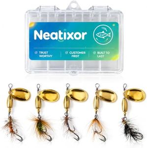 5-Piece Brass Spinnerbait, Trout Spinner Lures with Hand-Tied Flies