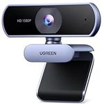 UGREEN USB Webcam, Full HD 1080P/30fps Webcam for PC, Webcam with Microphone, Clear Stereo Audio, Auto Light Correction, 85° View Web Cam for Live Streaming, Video Calling, Studying, Conferences