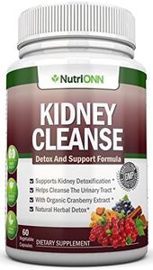 KIDNEY CLEANSE - Detox and Support For Urinary Tract, Bladder and Kidneys - All Natural Herbal Supplement Formula With Organic Cranberry, Astragalus, Turmeric, Goldenrod, Gravel Root, Juniper and More