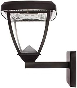 SOLARBASICS Inversee Solar Light Fixture, 3" Mounts for Wall, Post & Pier, 130 Lumens Warm White LED, Black, 1-Pack