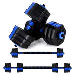 VIVITORY Adjustable Dumbbell Set, Free Weights with Connector, Non-Rolling 44-66 lb Hex Dumbbells for Home Gym, Cement Mixture (44 lbs)