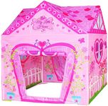 POCO DIVO Floral Princess Castle Girls Pink Palace Play Tent Kids Pretend Fairy Playhouse