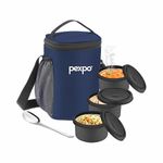 PEXPO Stainless Steel Lunch Box with 3 Air-Tight Containers(1200 ml), 1 Spoon & Bag, Micro Pro | Portable & Durable