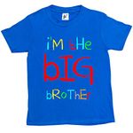 Fancy A Snuggle I'm The Big Brother Funny Kids Boy Girl Cotton Short Royal Blue Sleeve T-Shirt - Size 7-8 Years