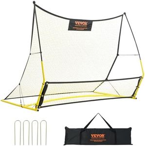 VEVOR Soccer Trainer, 2-in-1 Portable Soccer Rebounder Net, 71"x40" Iron Soccer Practice Equipment, Sports Football Rebounder Wall with Portable Bag, Perfect for Team Solo Training, Passing, Volley