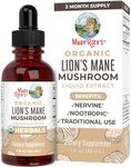 MaryRuth Organics Lions Mane Mushroom Supplement, Upto 2 Month Supply, Nootropic USDA Organic Lions Mane Extract Nervine Herbal Liquid Drops, Brain Health Non-GMO Vegan Alcohol Free Tincture, 1 Fl Oz