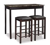 Linon Brown 3-Piece Table Faux Marb