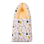 BAYBEE Panda 3 in 1 Baby's Cotton Bed Cum Carry Bed Printed Baby Sleeping Bag-Baby Bed-Infant Portable Bassinet-Nest for Co-Sleeping Baby Bedding for New Born 0-12 Months Old (Orange)