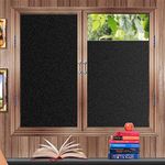 Opaque Black Anti-Glare Window Film Anti-UV Electrostatic Window Film for Windows Bathroom Bedroom Kitchen Office Home 44.5 x 200 cm