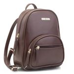 SACCI MUCCI Women's Pu Leather Stylish And Trending Backpack For College Office Travel Standard Backpack (Brown), Small Size