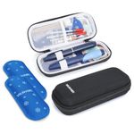 YOUSHARES Insulin Cooler Travel Case with 2 TSA Approved Ice Packs - Portable Medication Cooler for Travel, Insulated Insulin Pen Case for Diabetic Supplies (Black)