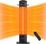 EAST OAK Outdoor Indoor Heater, 24H Timer & 2 Heat Levels, IP55 Waterproof Garage Heater, 1500W Patio Infrared Heater with Tip-over & Overheating Protection for Backyard Garage Porch Balcony Shop