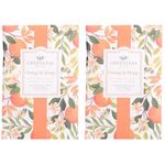 Greenleaf 2 pack of ORANGE & HONEY Large Scented Sachet Bag, Drawer Fragrance Wardrobe Air Room Freshener for Living Room Bedroom Bathroom Laundry Basket or Car - Fragrance Notes of Fruits & Vine