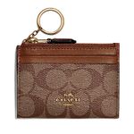 Coach Women's Mini Skinny ID Case (Signature Canvas, Khaki - Saddle 2)