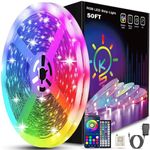 Keepsmile 50ft Led Strip Lights Bluetooth App Control Led Lights Strip with Remote Music Sync Color Changing RGB Led Lights for Bedroom Room Home Christmas Decor (Lumiere Led 15M)