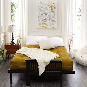 Trupedic x Mozaic - 12 inch Full Size Standard Futon Mattress (Frame Not Included) | Basic Mustard | Great for Kid's Rooms or Guest Areas - Many Color Options