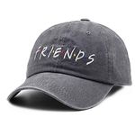 Waldeal Women's Friends Baseball Caps Embroidered Adjustable Denim Ball Cap Dad Hat, Friend - Embroidered Grey, One Size