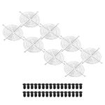 PATIKIL 140mm Fan Finger Grill, 8 Pack Metal Grill Protector Guard with Screw for 140X140mm Fan Protective Cover DIY, Silver