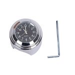 TESWNE 7/8" Motorcycle Chrome Handlebar Black Dial Clock for Honda Yamaha Suzuki Kawasaki