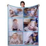 Personalised Blanket, Custom Blanket, Personalised Photo Blanket, Customised Photo Blanket Personalised for Adults Kids, Flannel Blanket Personalised Gifts for Mum, Dad, Boyfriend, Girlfriend(6 Photo)