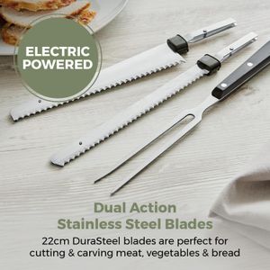 Tower Electric Knife – Black Stainless Steel Blade