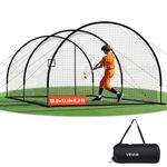 VEVOR Baseball Batting Cage, 19.9 x 12.0 x 8.2 FT Freestanding Portable Batting Cage, Hitting Cages with 30-Ply Knotted HDPE & Pitching Machine Opening, Battings Cages Netting for Indoor Outdoor