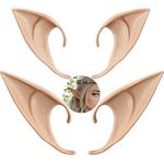 2 Pair Cosplay Fairy Pixie Elf Ears, Latex Cosplay Ears Christmas Party Anime Party Dress Up Costume Masquerade(Nature Color)