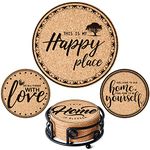 Moptrek ral Cork Coasters with Metal Holder Set of 8 Thick Absorbent Coaster for Drink, Cups, Mugs Present for Friends,New Home,Housewarming Gifts,Living Room Decor,Apartment Decor,Holiday Party