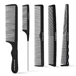 Precious harvest 5-piece set, barber comb, hair comb cut, wide and narrow tooth barber comb, classic black comb for men and women