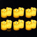 VERVENIX Acrylic LED Tea Light Flameless & Smokeless Melting Candle, Battery Operated Tea Light Perfect for Home Decoration, Birthday, Christmas, and Gifts,(Pack of 12, Yellow, 5 cm)