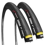 Fincci CONNA 700x23c Tyres Pair 23-622 60TPI Foldable with 1mm Antipuncture Protection for Indoor Training Cycle Race Road Bike Tyres Racing Touring Bicycle Bike 28 inch bike tyres