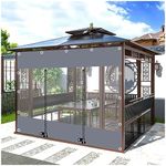 Outdoor Clear Tarp Curtains, Gazebo Waterproof Tarpaulin Side Panels, Pvc Heavy Duty Tarpaulin With Zip, Pergola Patio Porch Carport Transparent Tarpaulin Side Panels,LxH-2.2x2.5m/7.2 * 8.2ft