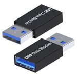 MMOBIEL USB Data Blocker [2 Pack] Protect Against Juice Jacking - USB Charge Only Adapter, Safe Charging – USB-A Defender - Refuse Hacking - Data Blocking Adapter – Black