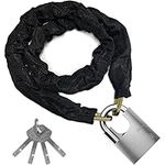 Diyife Bike Lock Heavy Duty, [Reforced Version] [4 Keys] 1m x 6mm Anti-Theft Bike Chain Lock High Security, Weatherproof Bicycle Lock 50mm Padlock for Bike, Motorcycle, Scooter, Door, Gate, Fence