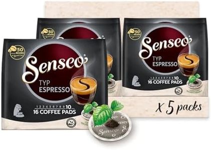 Senseo Espresso Coffee Pods – 80 Count (5 Packs of 16) – Rich & Bold Espresso Flavor – Single-Serve Coffee Pads Compatible with Senseo & PeleCom Machines – For Hot, Iced Coffee & Cold Brew