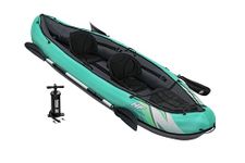 Bestway Hydro Force 2 Person Inflatable Kayak | Ventura Kayak Set with Hand Pump, Paddles and Storage Bag, Turquoise, 86 x 333 x 113 cm